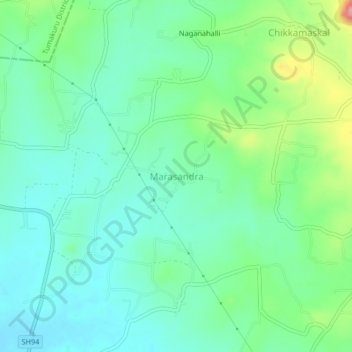 Mapa topográfico Marasandra, altitud, relieve