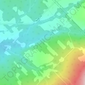 Mapa topográfico Côte Saint-Gabriel, altitud, relieve
