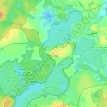 Mapa topográfico Weizberg, altitud, relieve