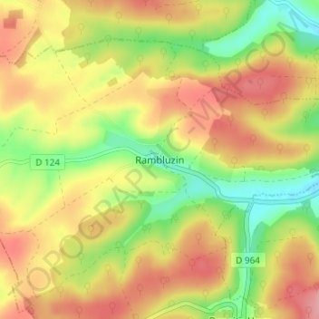 Mapa topográfico Rambluzin, altitud, relieve