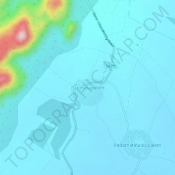Mapa topográfico Patimidapalem, altitud, relieve