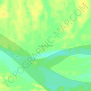 Mapa topográfico Miguel Grau, altitud, relieve