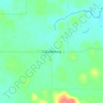 Mapa topográfico Colombourg, altitud, relieve