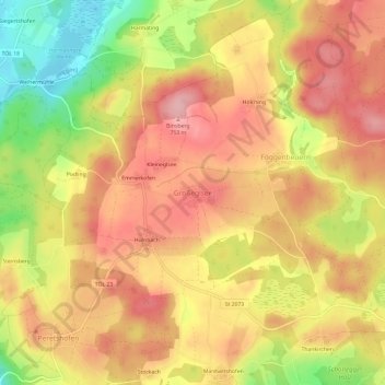 Mapa topográfico Großeglsee, altitud, relieve