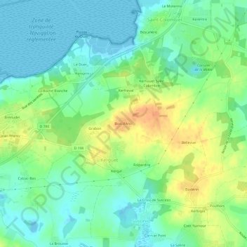 Mapa topográfico Bois d'Anic, altitud, relieve