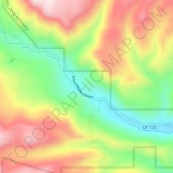 Mapa topográfico Hells Gate, altitud, relieve