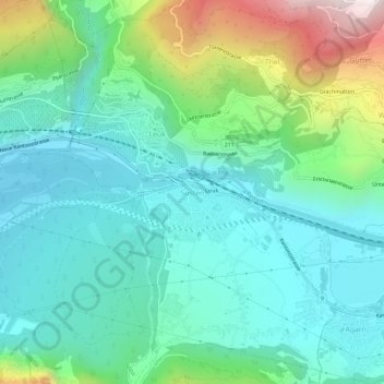 Mapa topográfico Susten, altitud, relieve