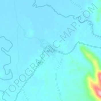 Mapa topográfico Tagusao, altitud, relieve