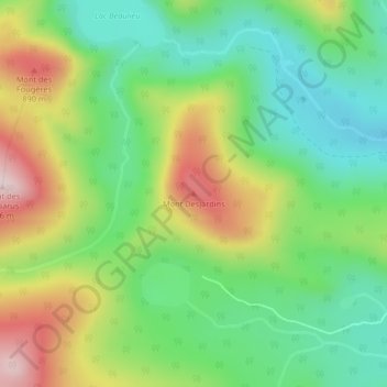Mapa topográfico Rivière-Bonjour, altitud, relieve