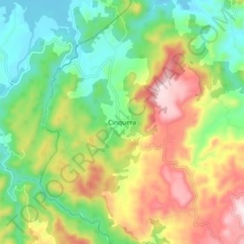 Mapa topográfico Cinquera, altitud, relieve
