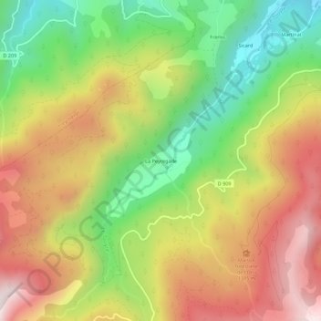 Mapa topográfico La Peyregade, altitud, relieve