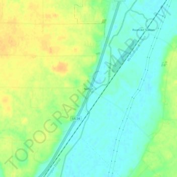 Mapa topográfico Mahon, altitud, relieve
