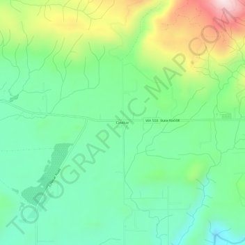 Mapa topográfico Cinebar, altitud, relieve