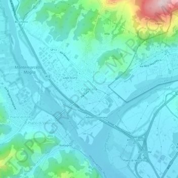 Mapa topográfico Ceparana, altitud, relieve