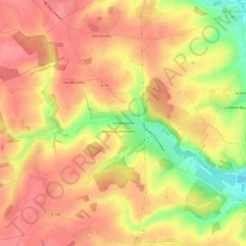 Mapa topográfico La Peinnière, altitud, relieve