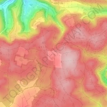 Mapa topográfico Tauchenweiler, altitud, relieve