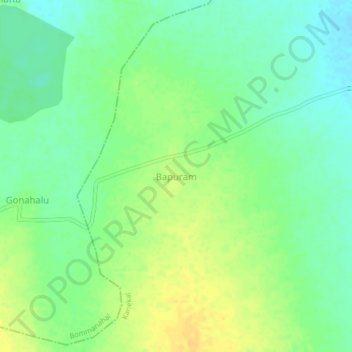 Mapa topográfico Bapuram, altitud, relieve