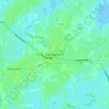 Mapa topográfico Collinghorst, altitud, relieve