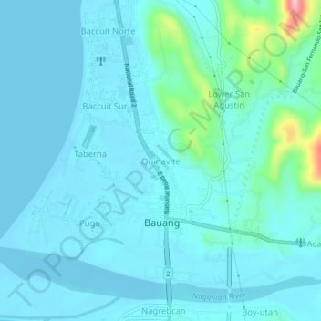 Mapa topográfico Quinavite, altitud, relieve