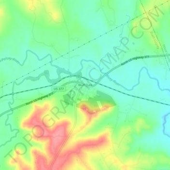 Mapa topográfico Bluff Dale, altitud, relieve
