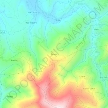 Mapa topográfico Esculca, altitud, relieve