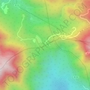 Mapa topográfico Alto da Serra, altitud, relieve