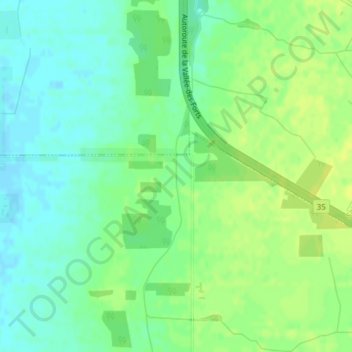 Mapa topográfico Ruisseau Chartier, altitud, relieve