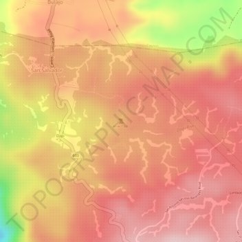 Mapa topográfico Aliw Falls, altitud, relieve