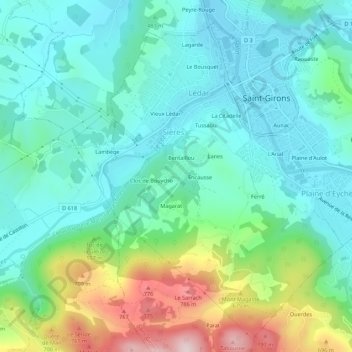 Mapa topográfico La Caire, altitud, relieve