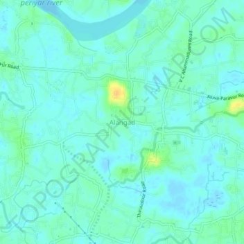 Mapa topográfico Alangad, altitud, relieve