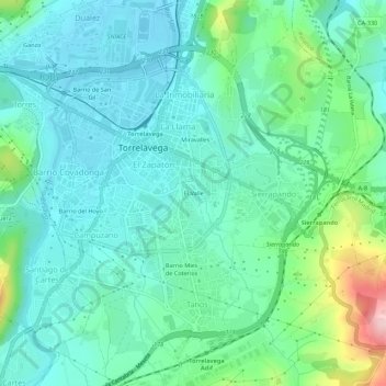 Mapa topográfico El Valle, altitud, relieve
