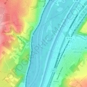 Mapa topográfico Ferme au Loup, altitud, relieve