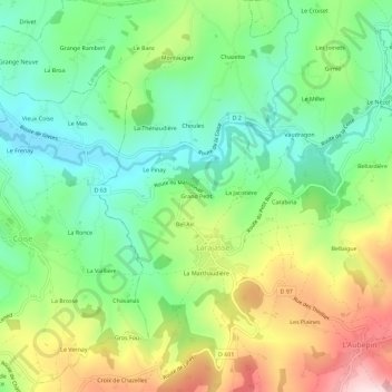 Mapa topográfico Grand Petit, altitud, relieve