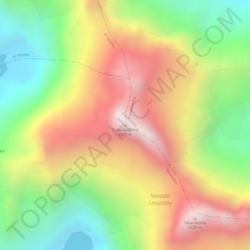 Mapa topográfico Nevado Huaytapallana, altitud, relieve