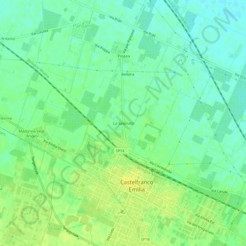 Mapa topográfico La Spianata, altitud, relieve