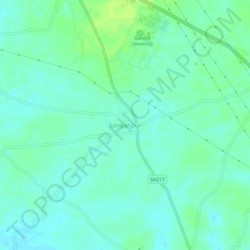 Mapa topográfico Sanganpur, altitud, relieve