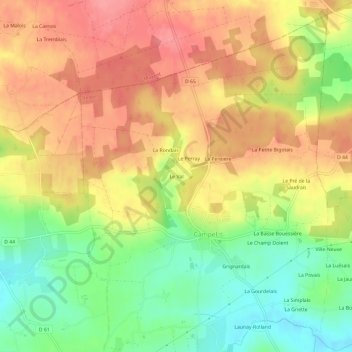 Mapa topográfico Le Val, altitud, relieve