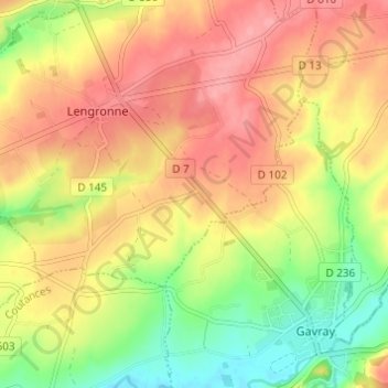 Mapa topográfico La Goubinière, altitud, relieve