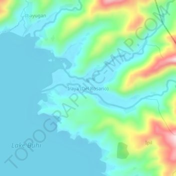 Mapa topográfico Iraya (Del Rosario), altitud, relieve