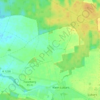 Mapa topográfico Glienicke, altitud, relieve