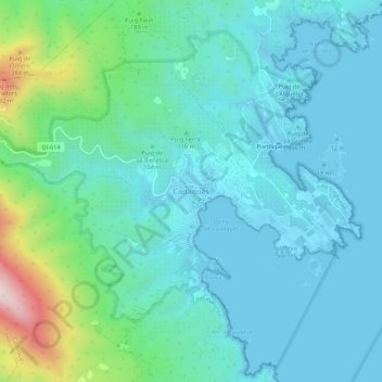 Mapa topográfico Cadaqués, altitud, relieve