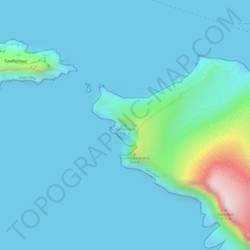 Mapa topográfico Sundsnøva, altitud, relieve
