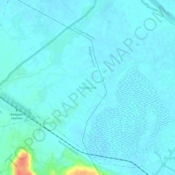 Mapa topográfico Narakara, altitud, relieve