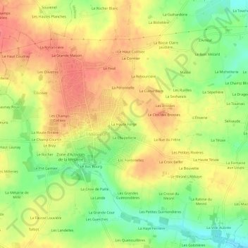 Mapa topográfico La Haute Forge, altitud, relieve