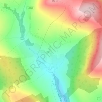 Mapa topográfico Macreddin, altitud, relieve