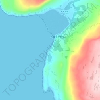 Mapa topográfico Milltown, altitud, relieve