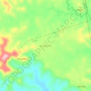 Mapa topográfico Manlilinab, altitud, relieve