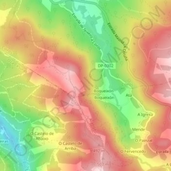 Mapa topográfico Comunal, altitud, relieve