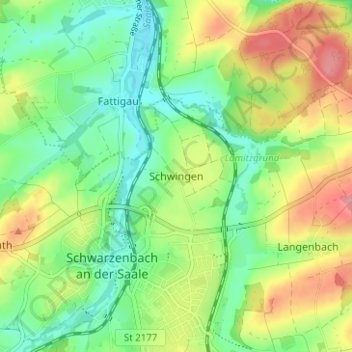 Mapa topográfico Schwingen, altitud, relieve