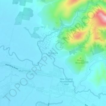 Mapa topográfico Bihawo, altitud, relieve